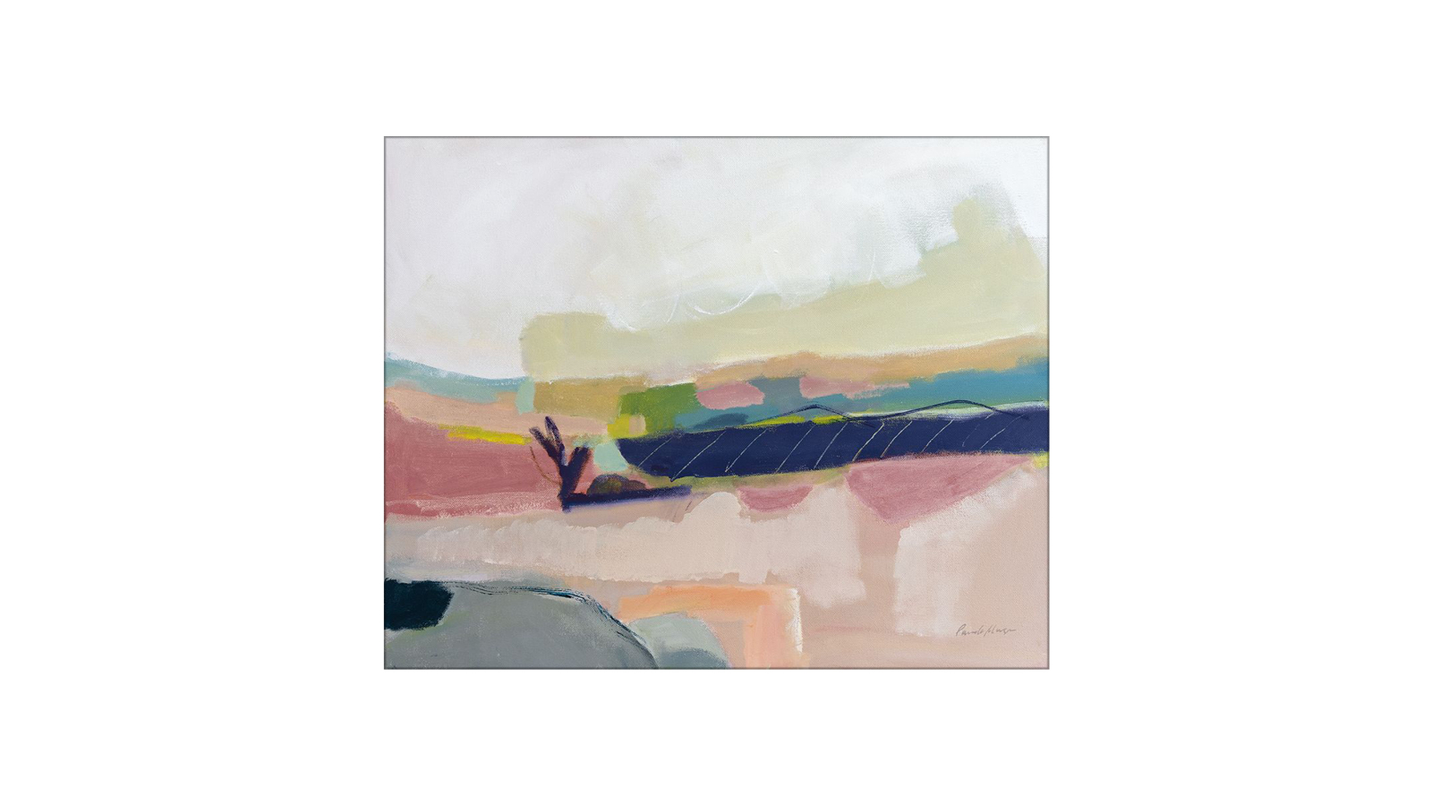 La Grolla Fortunate Isles Pink Blue Unframed Canvas Wall Art