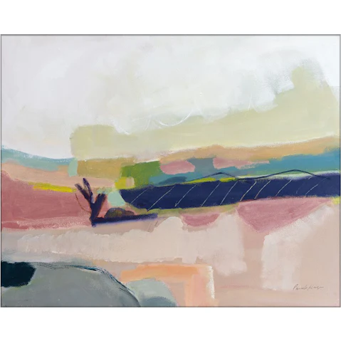 La Grolla Fortunate Isles Pink Blue Unframed Canvas Wall Art