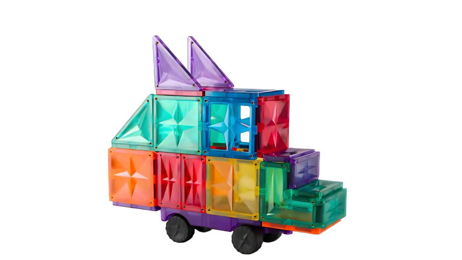 Jenjo Games 72 Piece Magnetic Tile Rainbow