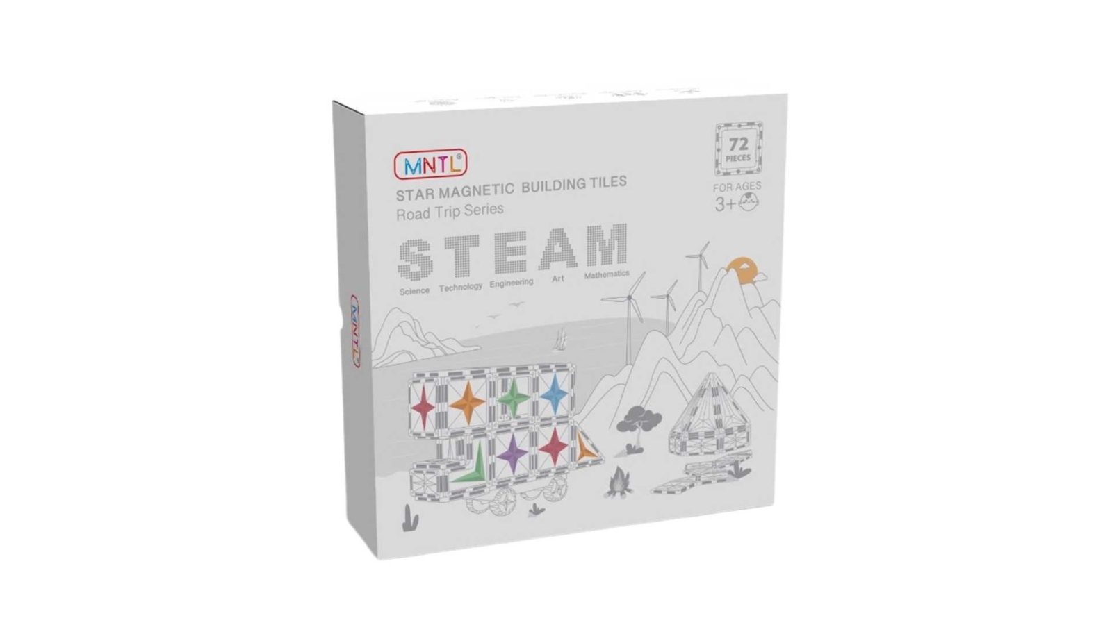 Jenjo Games 177 Piece Magnetic Tile Pastel