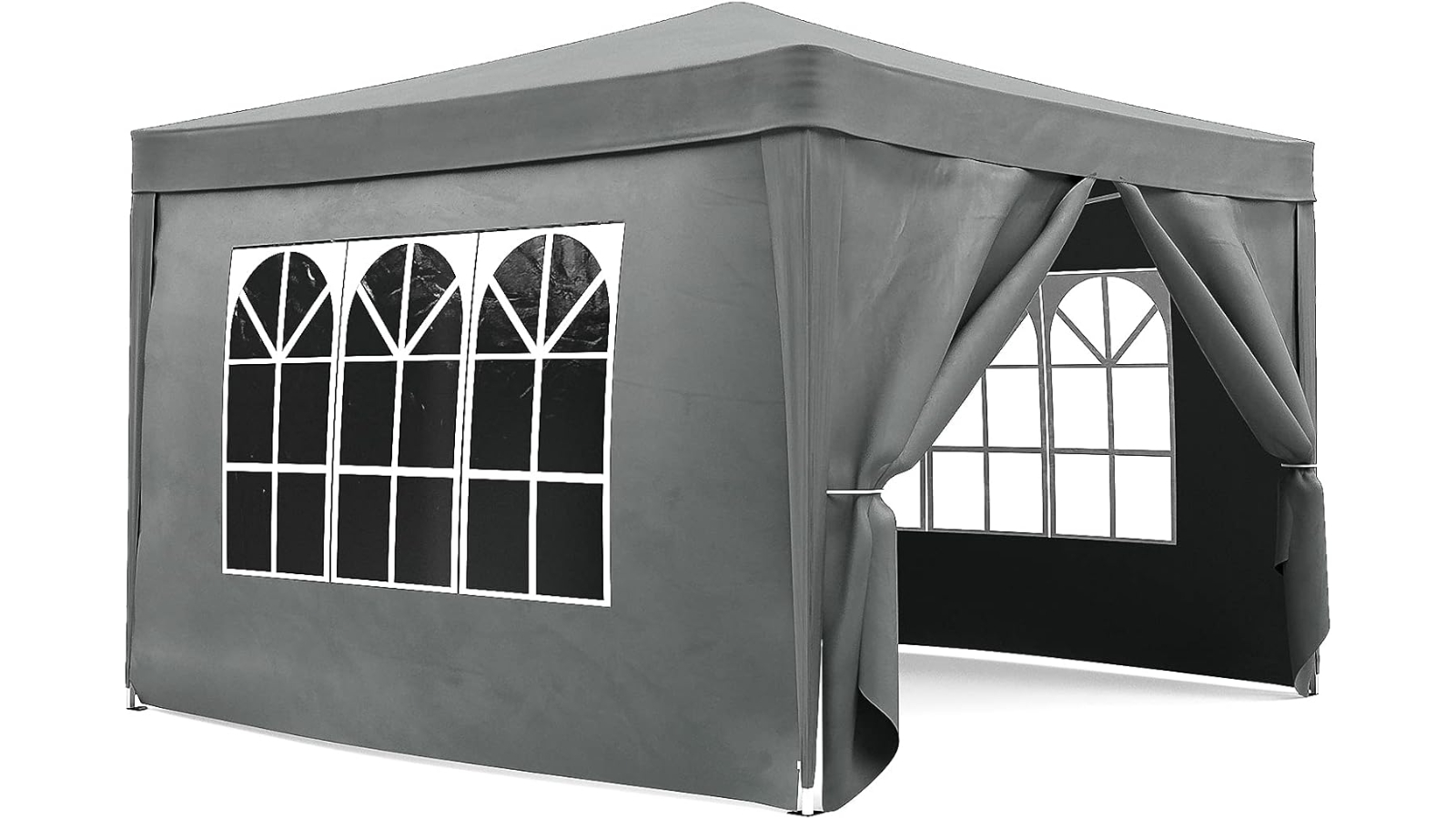 Advwin 3 x 3metre Portable Marquee Pop-up Canopy with 4 Sidewalls - Grey