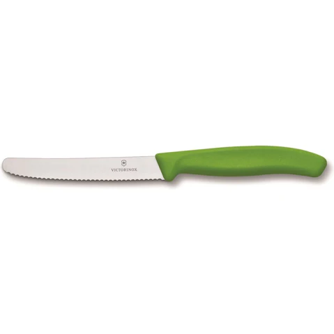 Victorinox Steak And Tomato Knife 11cm Wavy Edge - Green