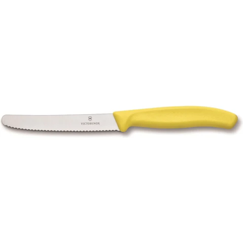 Victorinox Steak And Tomato Knife 11cm Wavy Edge - Yellow