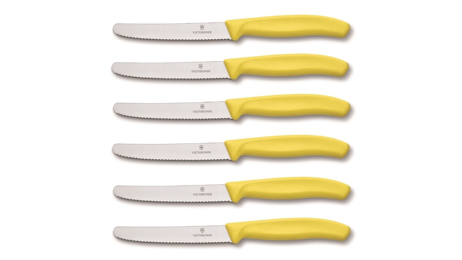 Victorinox Steak and Tomato Knife Wavy Edge 11cm - Set of 6 Yellow