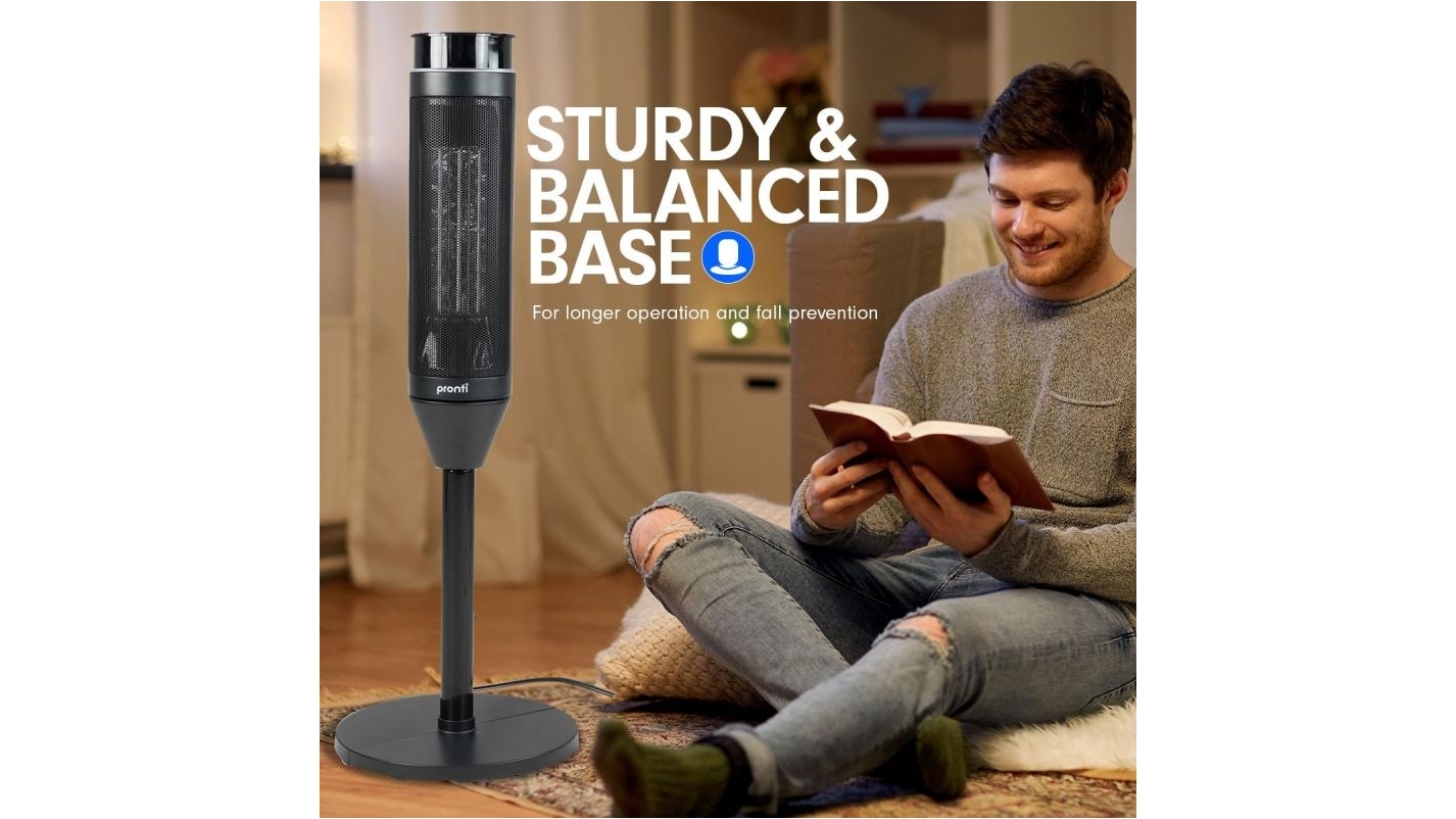 Pronti Electric Tower Heater 2000W Black Harvey Norman