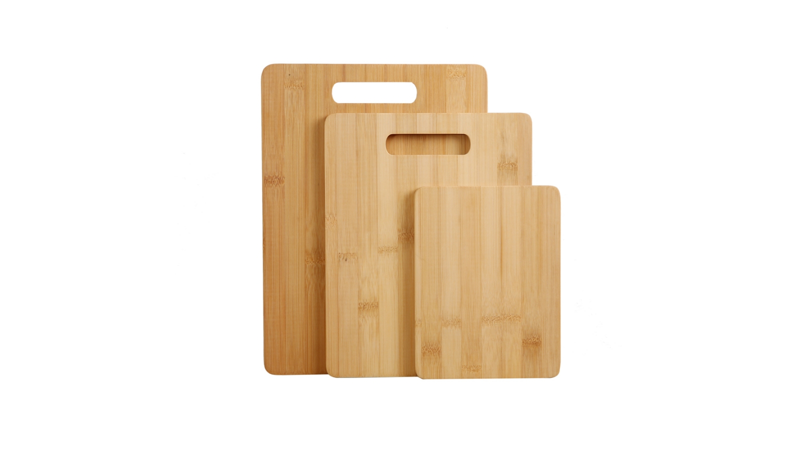 Gourmet Kitchen 3 Piece Natural Bamboo Cutting Board Set - Wood Brown
