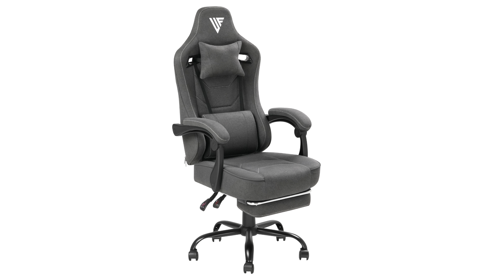 Advwin Gaming Chair with Footrest and Linkage Armrest - Dark Gray