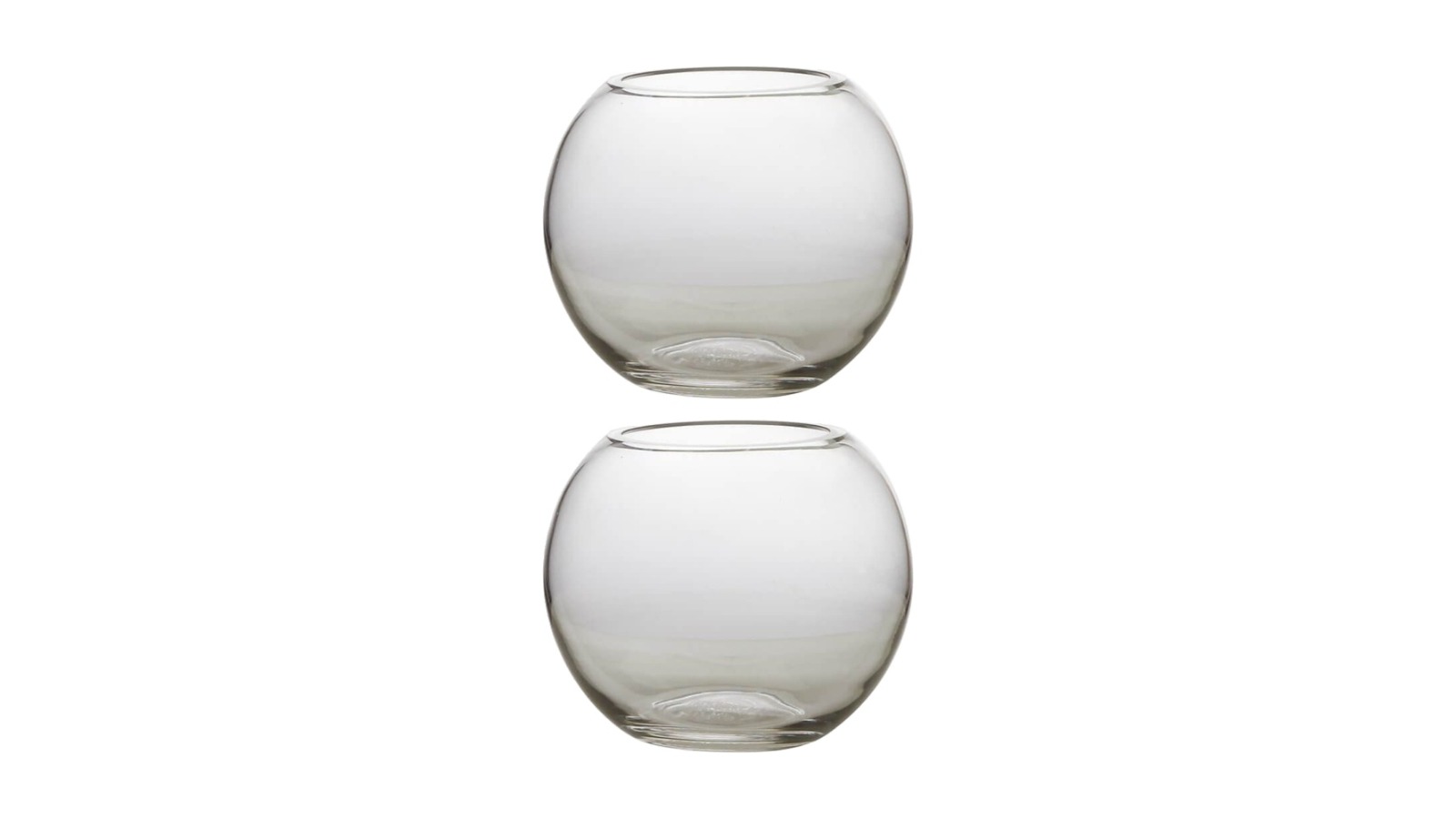Maxwell & Williams 2 Piece 16 x 13.5cm Diamante Rose Bowl Glass Vase