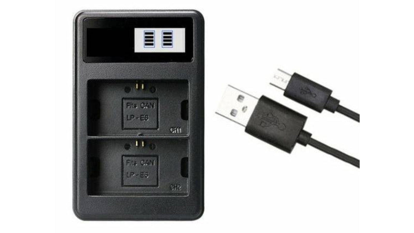 BatteryMate LP-E6 Dual Battery Charger for Canon EOS 6D/7D/70D/60D