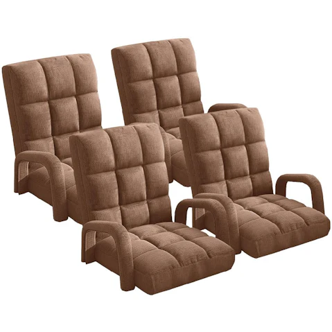 Soga 4X Floor Recliner Lazy Chair with Armrest - Coffee