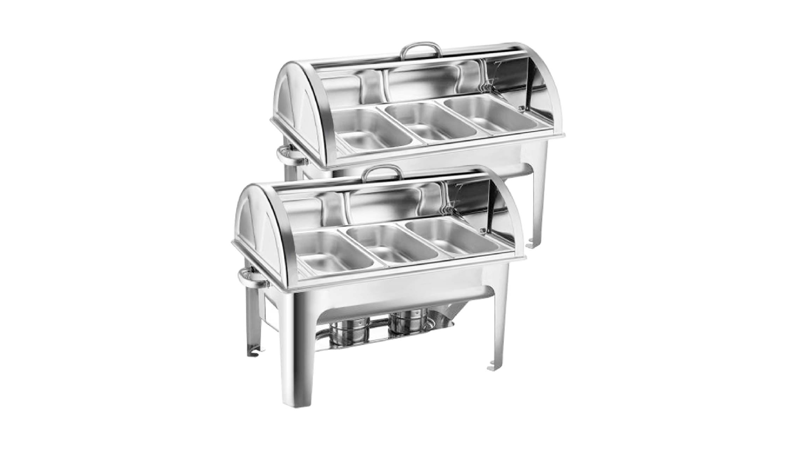 SOGA 2X 3L Triple Tray Stainless Steel Roll Top Chafing Dish Food Warmer