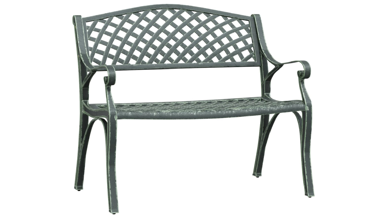 VidaXL 102cm Cast Aluminium Garden Bench - Green