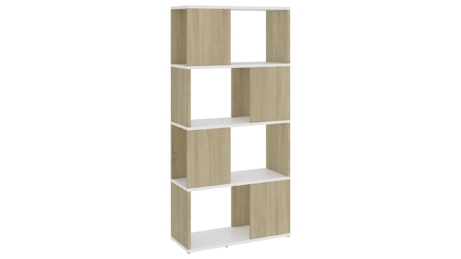 VidaXL Book 60 x 24 x 124.5cm Cabinet Room Divider - White and Sonoma Oak 