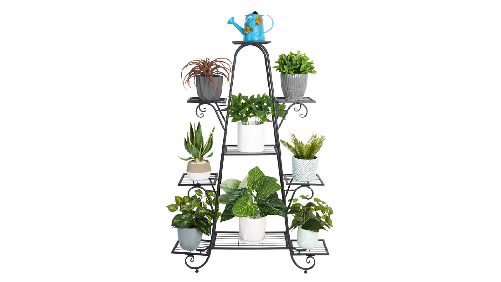 Pretty & Practical 9 Tier Metal Plant Stand - Black