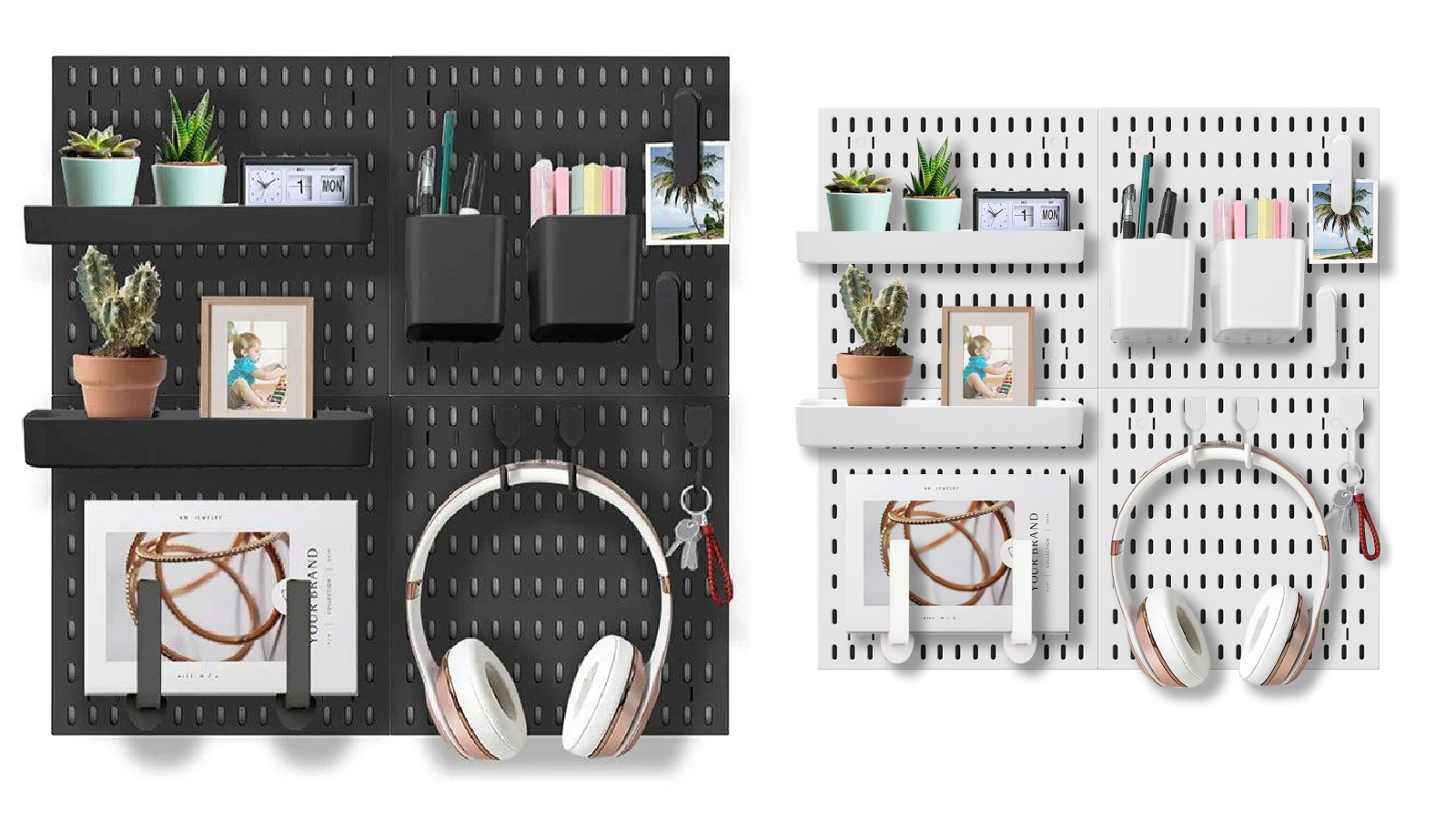 Carla Home Pegboard Combination Kit with 4 Pegboards and 18 Accessories Modular Hanging for Wall Organiser