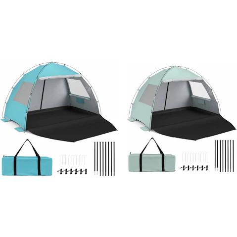 Costway UPF50+ Pop Up Beach Tent with Canopy for 5-6 Person