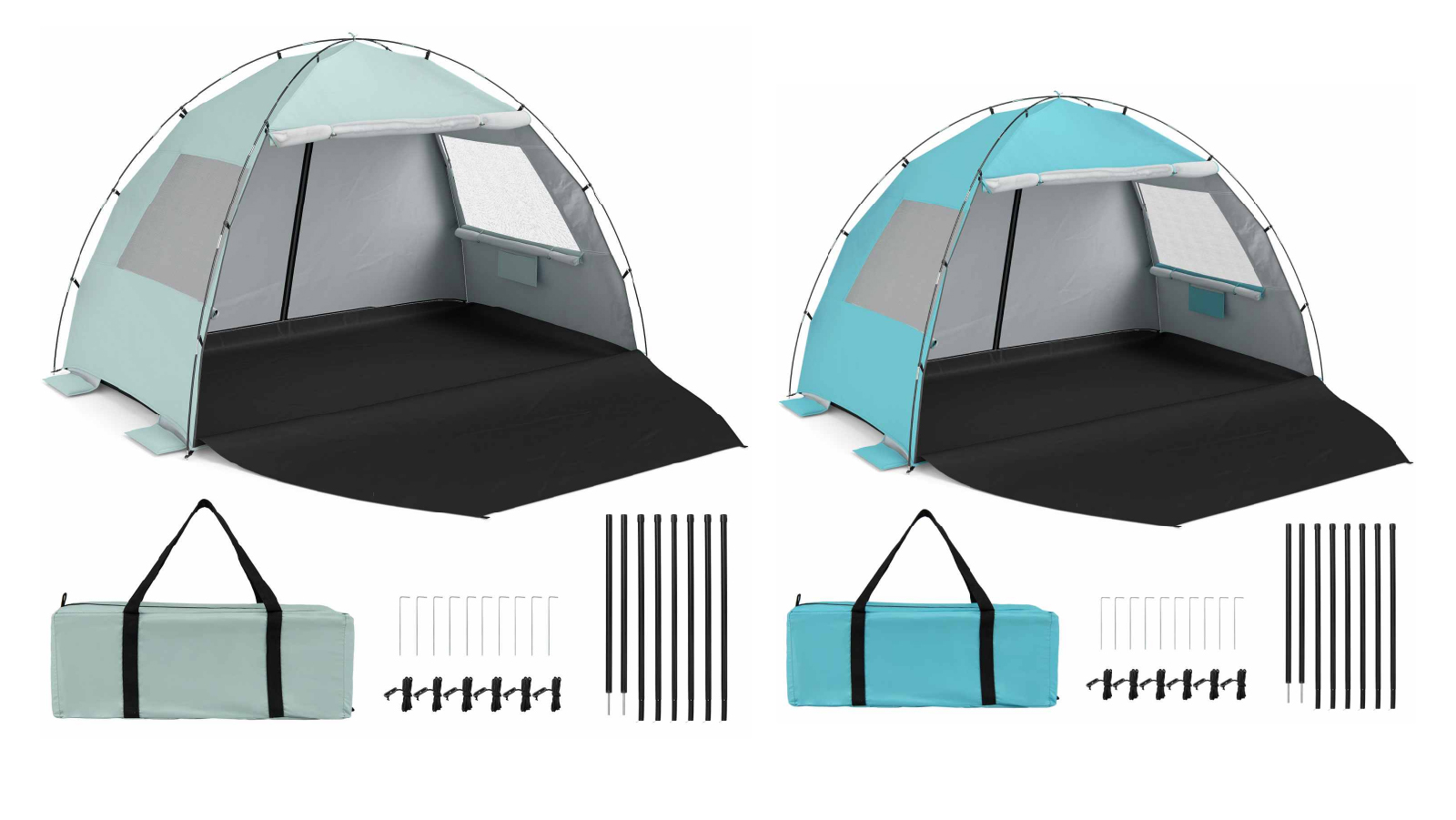 Costway UPF50+ Pop Up Beach Tent with Canopy for 3-4 Person
