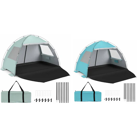 Costway UPF50+ Pop Up Beach Tent with Canopy for 3-4 Person