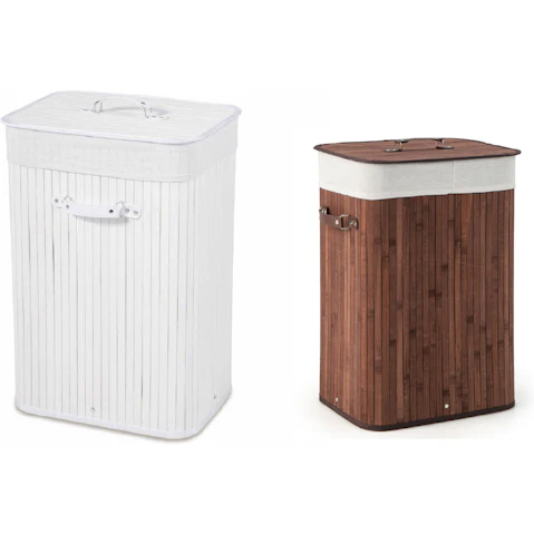 Costway 72L Bamboo Laundry Hamper Cloth Storage Basket