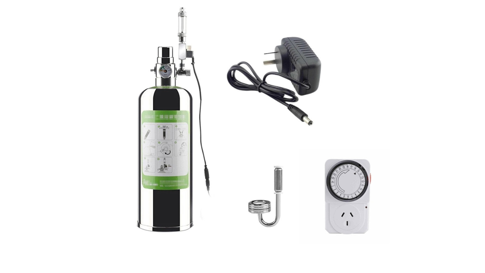 AUPK CO2 Aquarium Generator with Solenoid Valve and Timer - 2 Litre