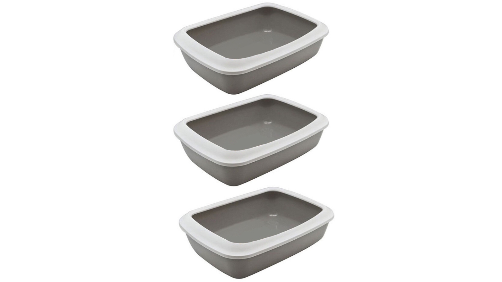 Paws and Claws Cat Litter Trat with Guard - Pack of 3