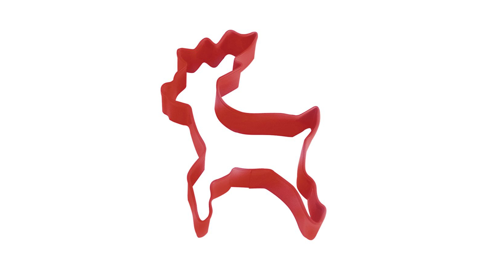 Bakeria R and M Red Polyresin Coated Steel Standing Reindeer Cookie Cutter