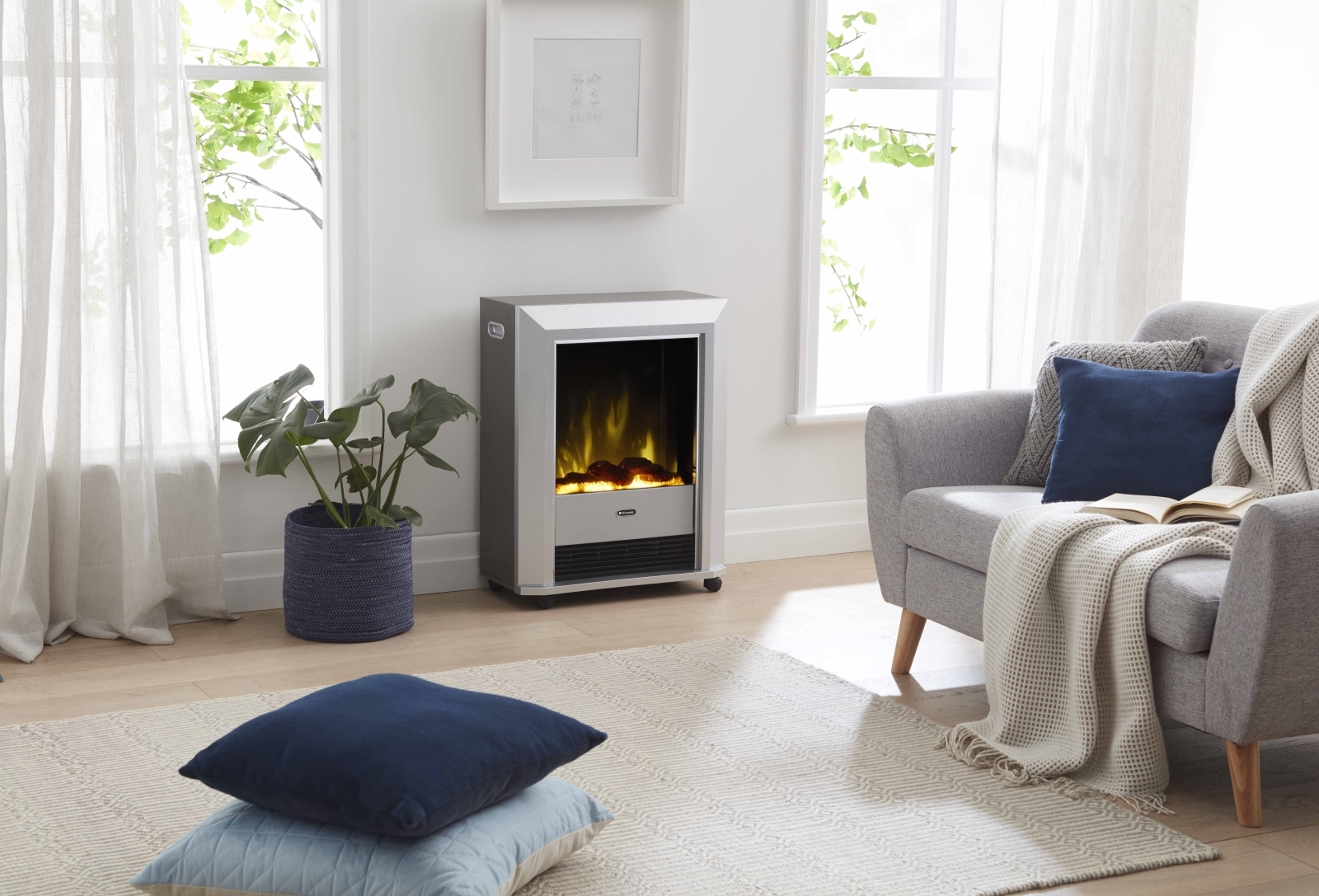 Dimplex Electric Fire Heater Lee Silver Harvey Norman