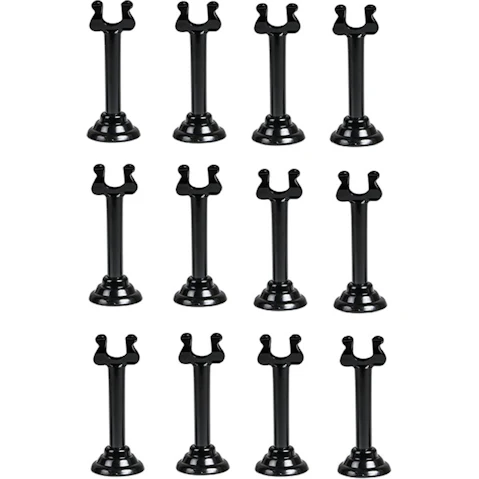 Trenton 12 Black Harp Shape Place Card Menu Holder - 6.5cm