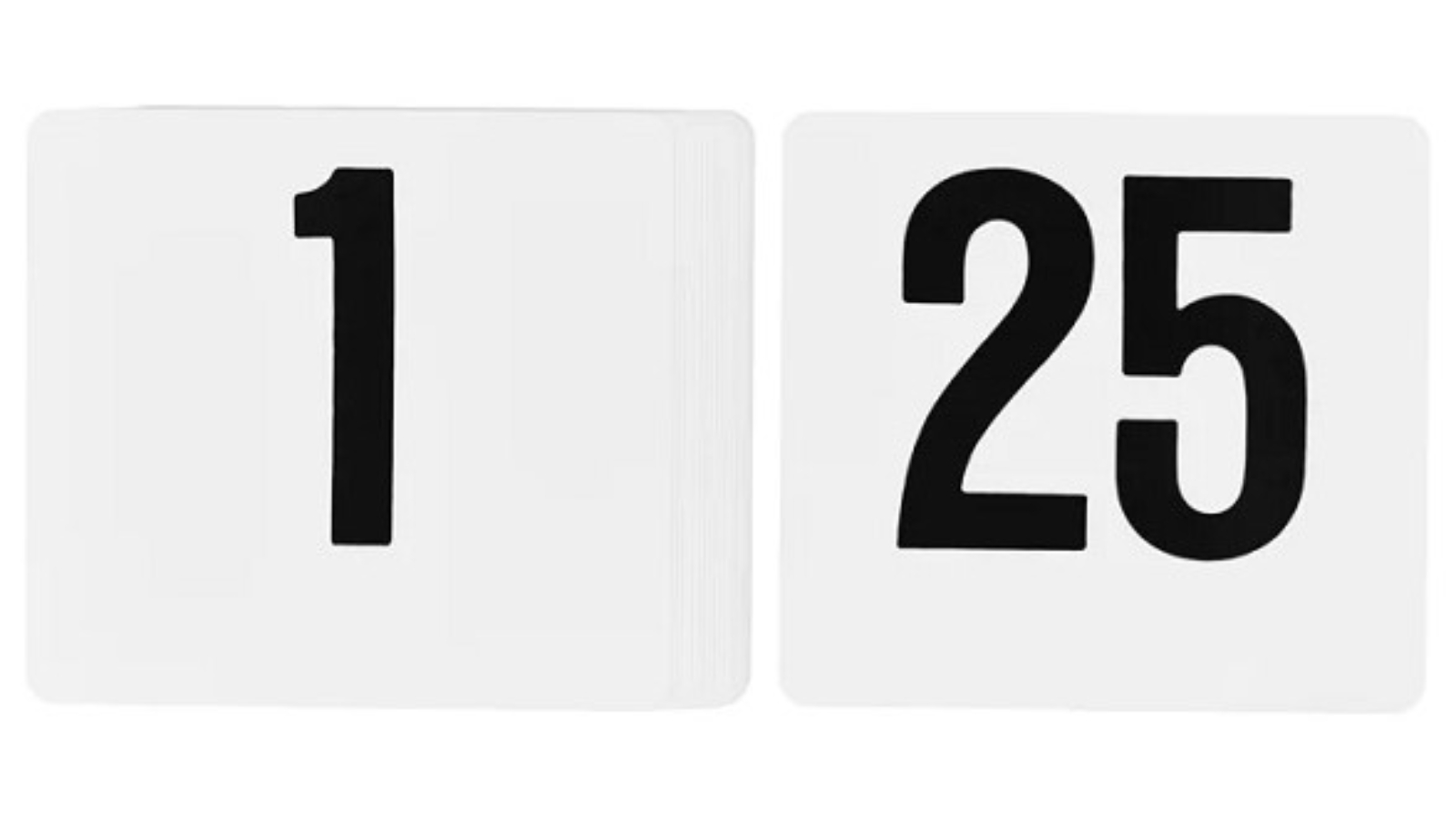Trenton 1-25 Table Numbers - White/Black