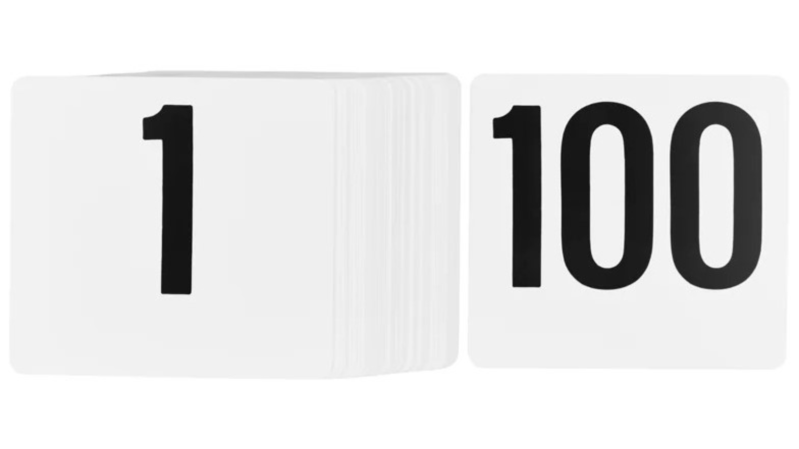 Trenton 1-100 Table Numbers - White/Black