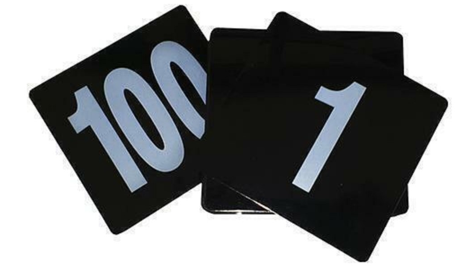 Trenton 1-100 Table Numbers - Black/Silver