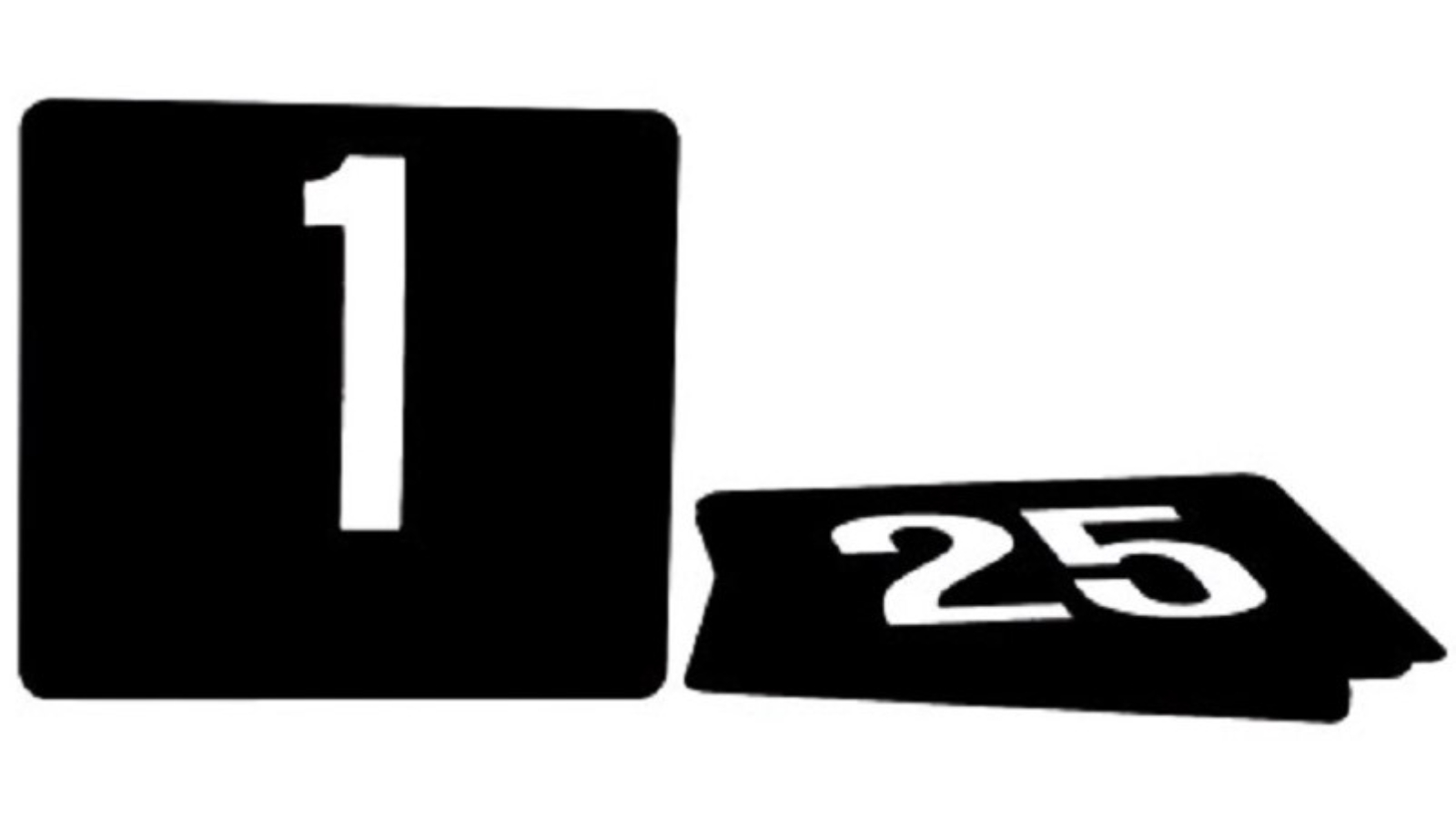 Trenton 1-25 Table Numbers - Black/Silver