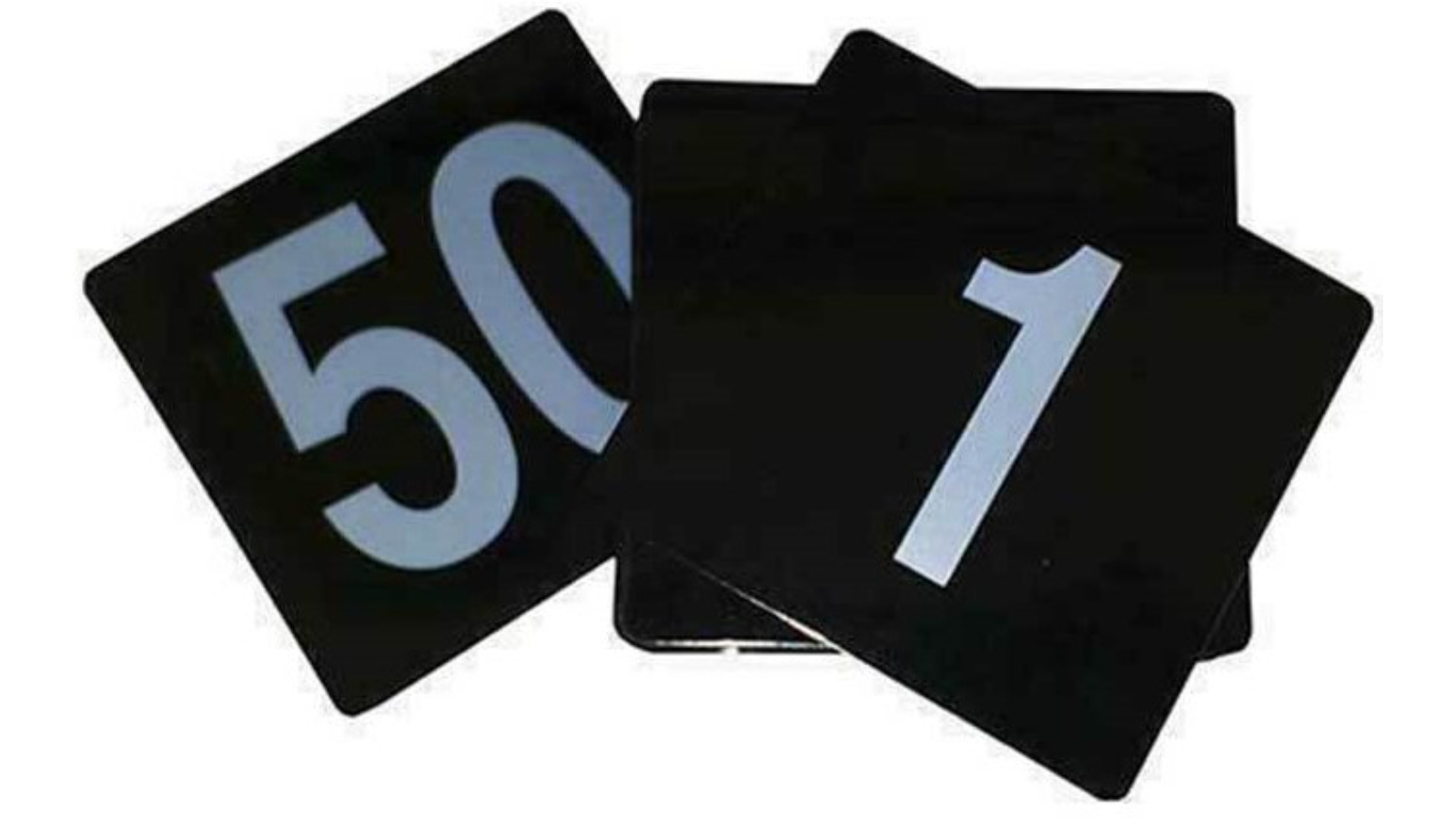 Trenton 1-50 Table Numbers - Black/Silver