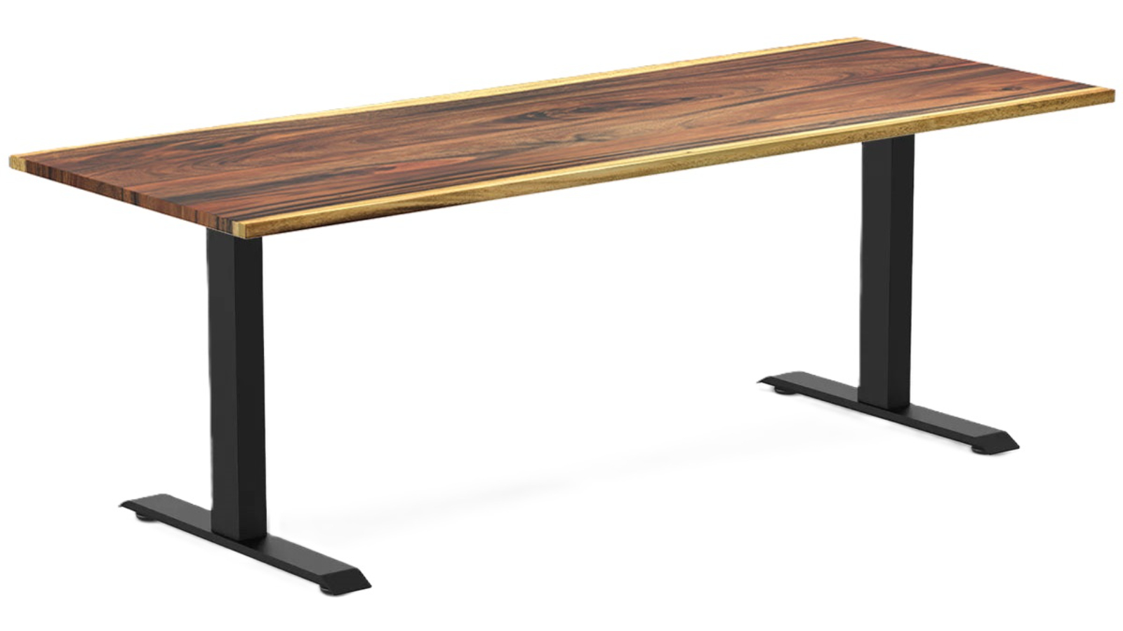 Desky 200 x 75cm Zero Saman Hardwood Office Desk - Matte Black