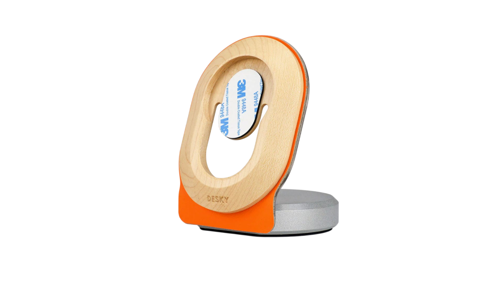Desky Wooden MagSafe Stand - Maple/Silver