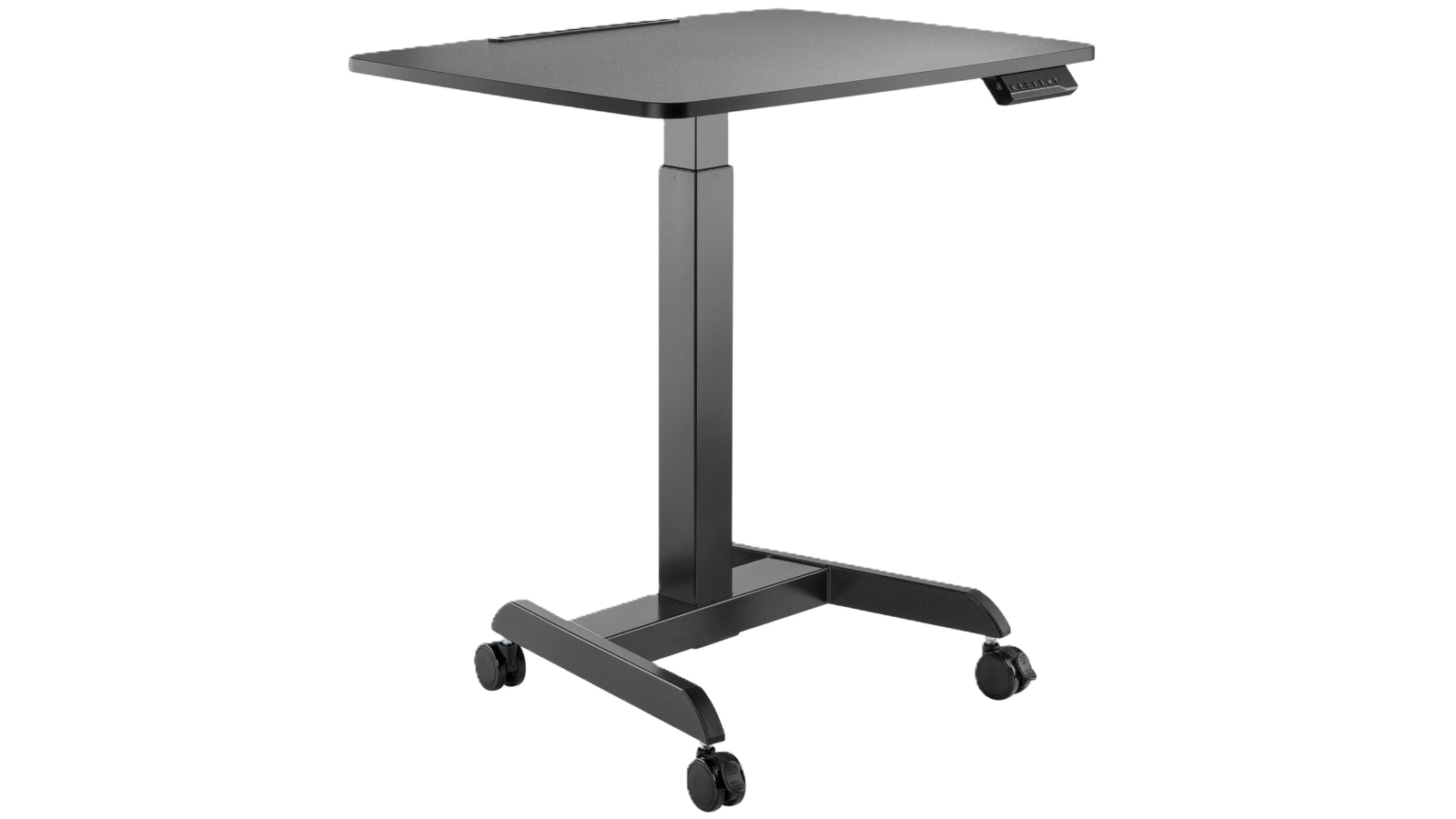 Desky Single Sit Stand Pedestal Desk - Black