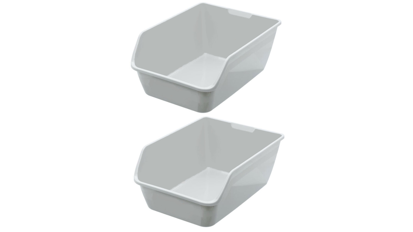 Paws and Claws Grey Cat Litter Tray - Pack of 2