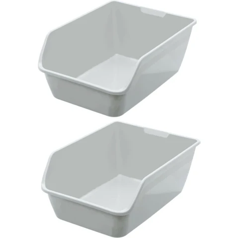 Paws and Claws Grey Cat Litter Tray - Pack of 2