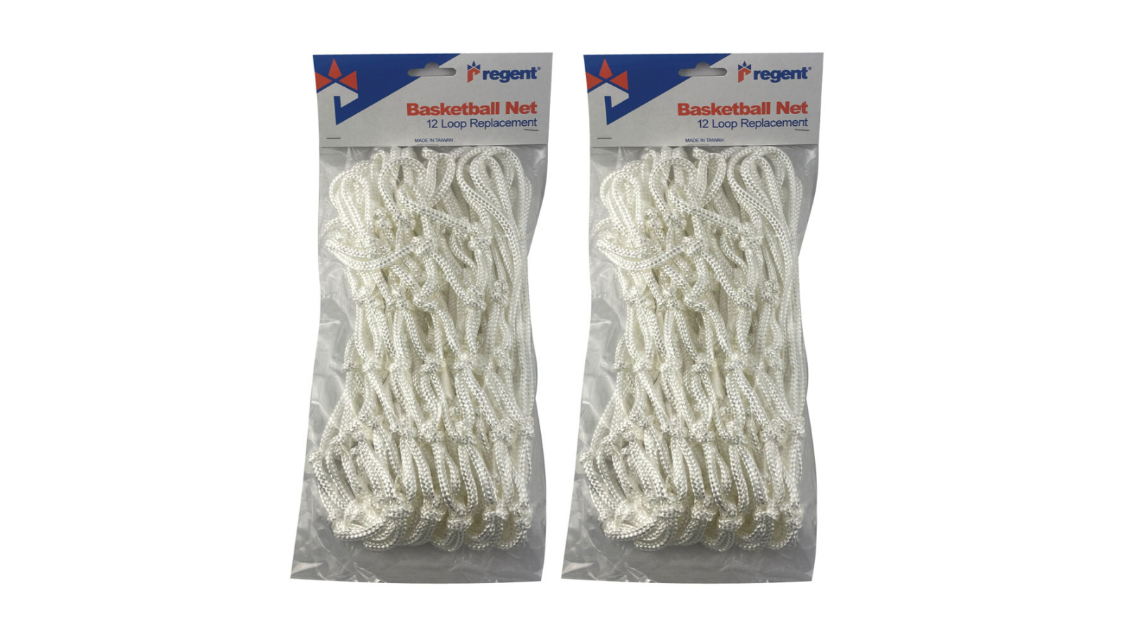 Regent Pack of 2 Basketball Sports Ring/Hoop Rim Official Size Mesh Net - White