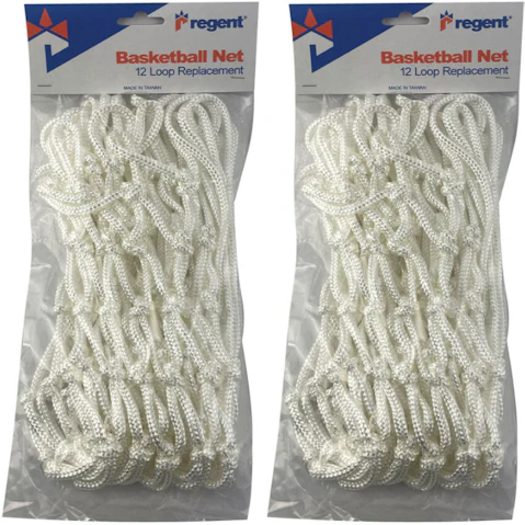 Regent Pack of 2 Basketball Sports Ring/Hoop Rim Official Size Mesh Net - White