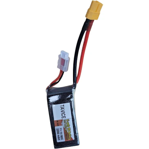 BatteryMate Tavice 2200mAh 50C 3S Shorty LiPo Battery with XT60 Connector