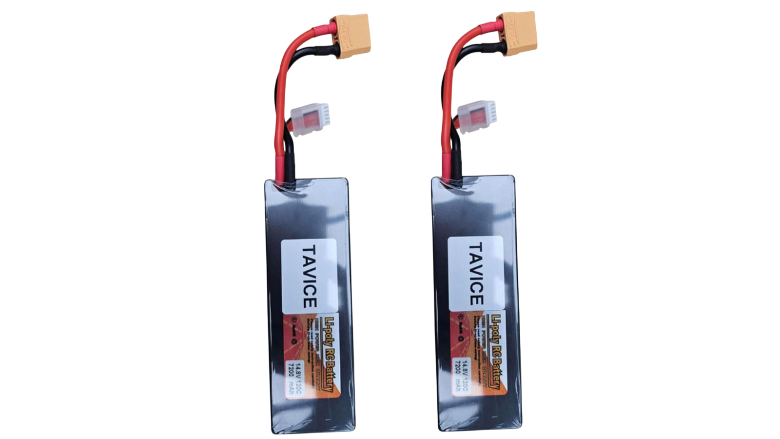 BatteryMate Pack of 2 Tavice 7200mAh 120C 4S LiPo Battery with XT90 Connector