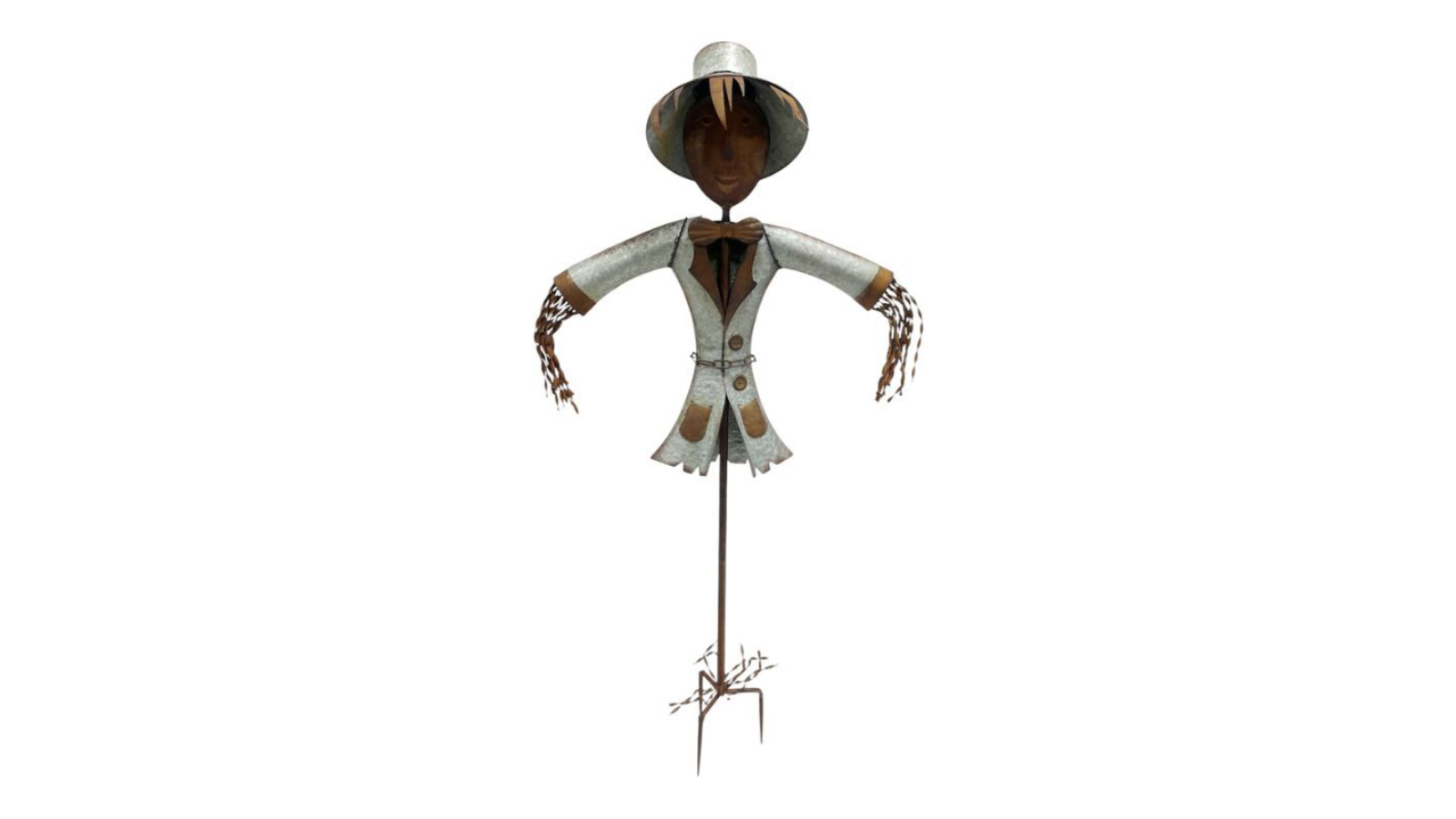 Willow and Silk Scarecrow Garden Stake Statue - 84 x 25.5 x 130cm