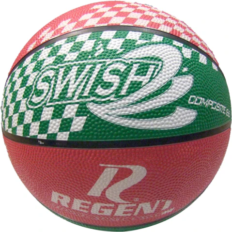 Regent Swish Size 6 Indoor/Outdoor Synthetic Rubber Training Basketball - Red/Green