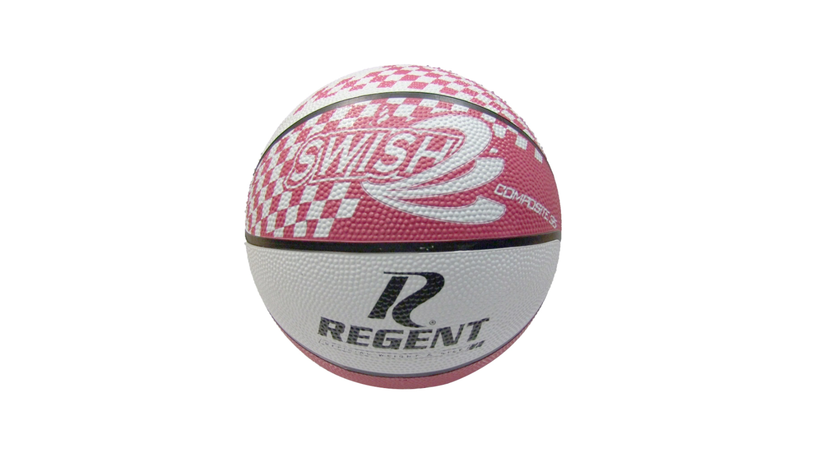 Regent Swish Size 6 Indoor/Outdoor Synthetic Rubber Training Basketball - White/Pink