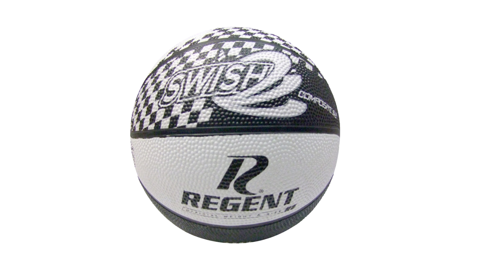 Regent Swish Size 3 Indoor/Outdoor Synthetic Rubber Training Basketball - White/Black