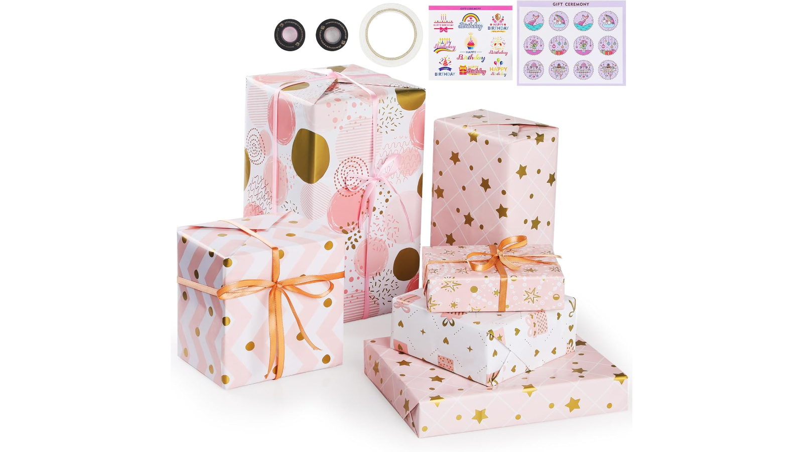 Pretty & Practical 6-Sheets Gift Wrapping Paper Set
