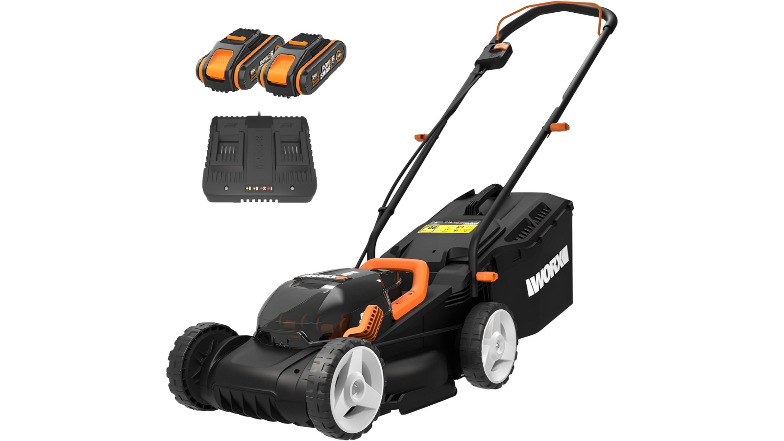 Worx 40V 34cm Push Lawn Mower Kit with Powershare Batteries and - Main Image