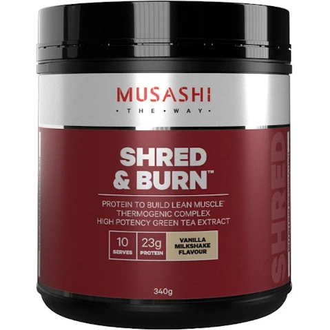 Musashi Shred and Burn 340g - Vanilla Milkshake