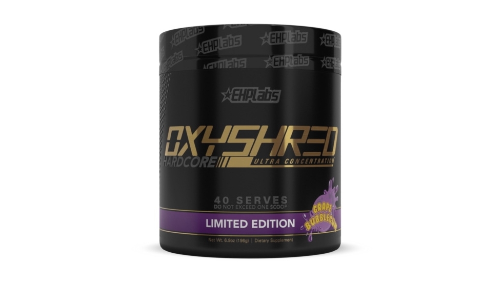 EHPlabs Oxyshred Hardcore Thermogenic Fat Burner 40 Servings - Grape Bubblegum